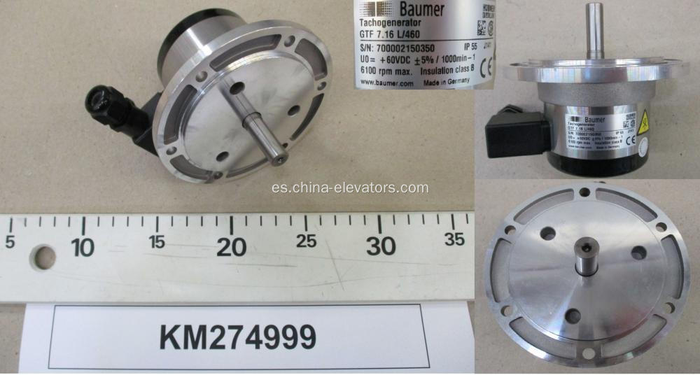Tacogenerador KM274999 para máquina sin engranajes de elevador KONE