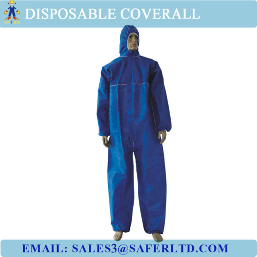 Blue color CE standard SMS disposable coverall