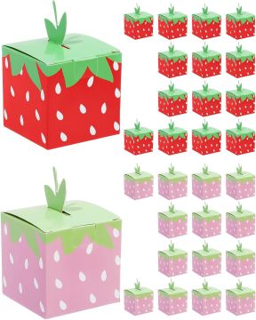 Strawberry Treat Boxes: Mini Goodie Bags & Gift Boxes for Parties & Celebrations