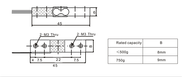 GML616 load cell drawing