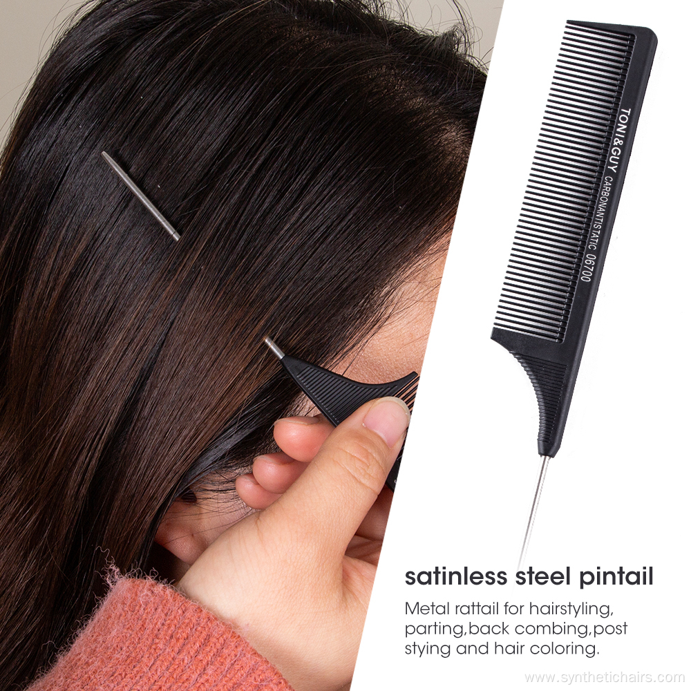 Professional Carbon Parting Long Tail Comb For Braids