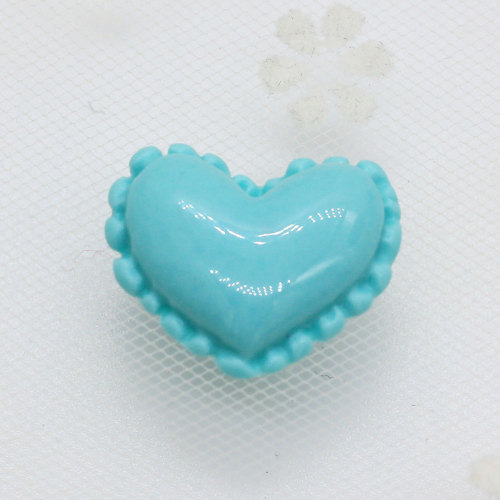 Edge Curl Colorful Heart Shaped Beads Charms For Kids Toy Decor Craft handmade Charms Flatback Spacer Phone Shell