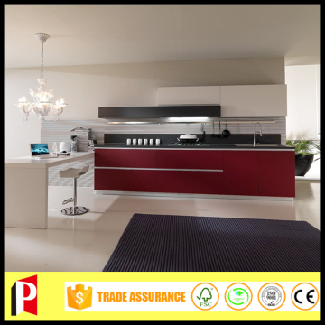 Luxury red doors commercial melamine kitchen cabinet simple design type