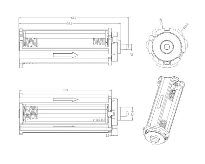 Treble Circular AAA Battery Holder(large OD)