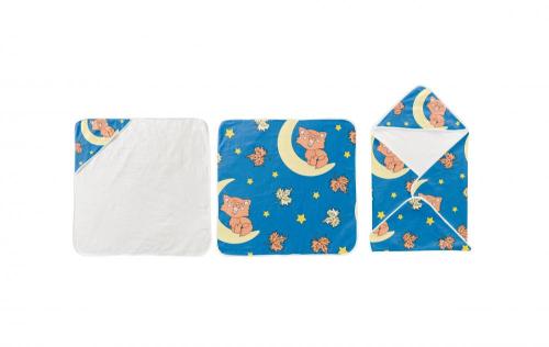 Сублимация детское полотенце с капюшоном, двойное ощущение, 75x75 см.