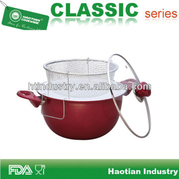 Ceramic coated frying cookware