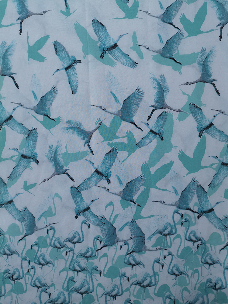 Birds Rayon Challis 30S Air-jet Printing Fabric