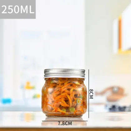Custom Round Empty Glass Food Jars - Wholesale Mason Jars with Wide Mouth