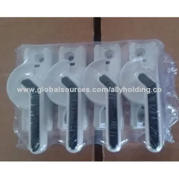 Zinc-alloy crescent lock, silver, black, white color, powder coated