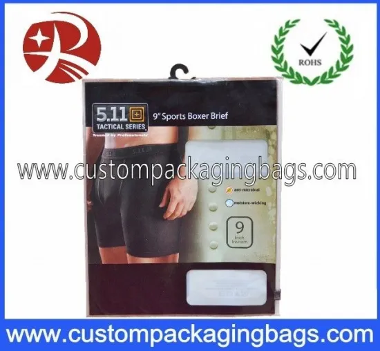 Custom Colorful Printed Plastic Hanger Bags For Packing Underwear