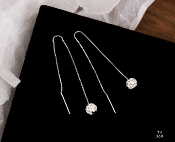 Sparkle Threader Dainty Sterling Silver Earrings
