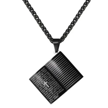 Fashionable Stainless Steel Custom Engraved Christian Jesus Necklace for Men