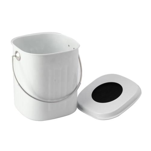 Cuboids White Compost Pail with Replaceable Charcoal Filter