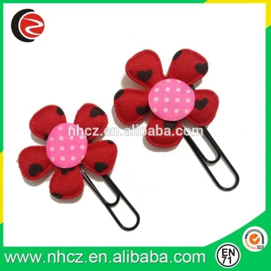 Red Flower Shape Fabric Promotional Bookmark
