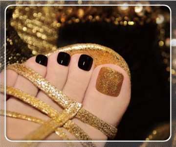 2015 hot sale popular eco friendly toe glitter art Fake Nails sticker