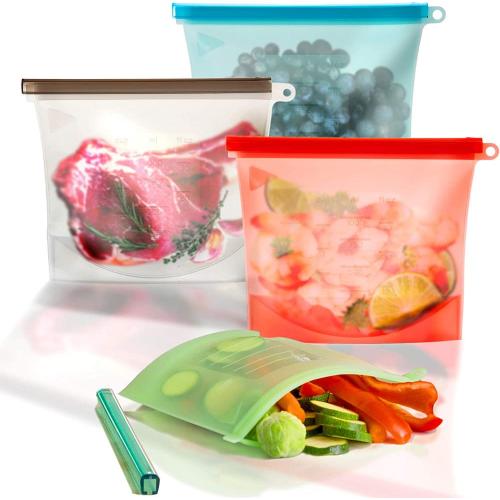 BPA free reusable silicone food storage bags