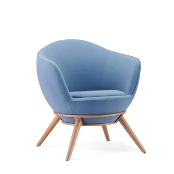 Modern Solid Wood Velvet Sofa Lounge Chair