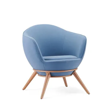 Modern Solid Wood Velvet Sofa Lounge Chair