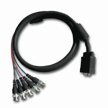 KVM Cable, HDB 15M to BNC/M x5 Black W/1 Ferrite Core