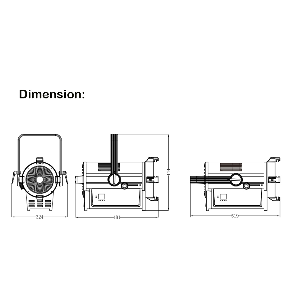 led fresnel dimension