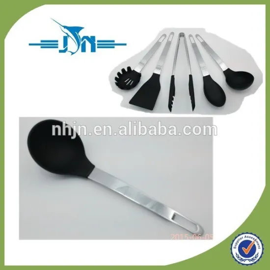 kitchen tools 2015 stainless steel and silicone cookware set ladle