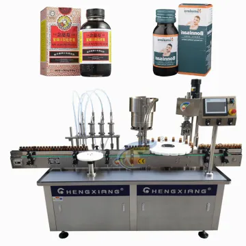 Easily Install Automatic Syrup Bottle Filling and Capping Machine (100ml/50ml/30ml)