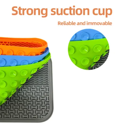 Blue Orange Green Gray Silicone Pet Licking Mat