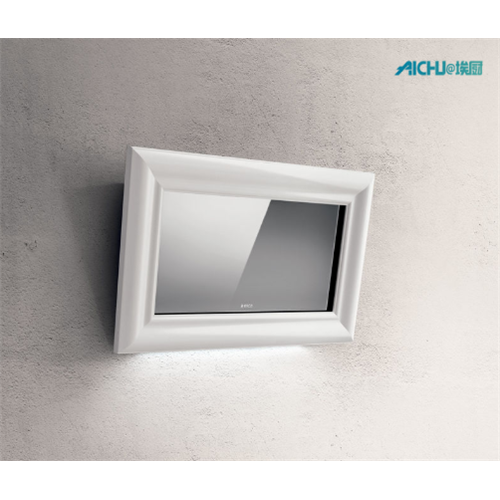 Hood Mirror and Whitened Natural Wood Frame