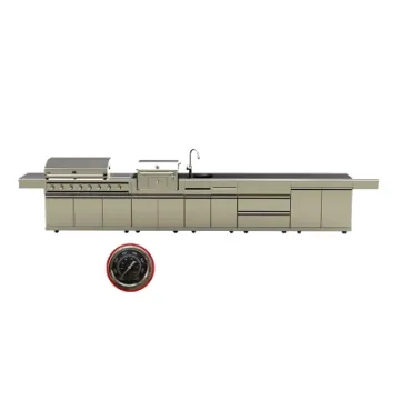 8 Burners High Efficiency Grill Outdoor BBQ Cabinets Grill with Side Stove