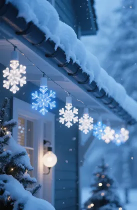 Christmas outdoor snowflake lights