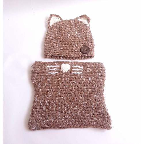 Children's suit hat hand-knitted warm knit hat