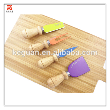 CK-020 wholesale wooden handle non stick coating stainless steel cheese knife