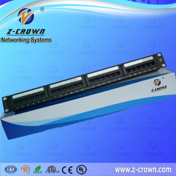 High quality Cat6 19 inch 1u 24 Ports category 6 modular RJ45 network patch panel