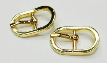 Light Gold Metal Pin Buckle, Center Bar Buckle