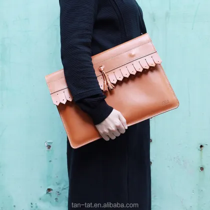 Tanned Leather File Folder Compendium Organizer