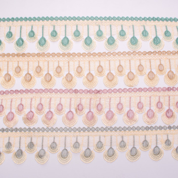 Custom Colored 10cm Wedding Dress Embellishments: Water-Soluble Embroidery Border & Guipure Lace Trim