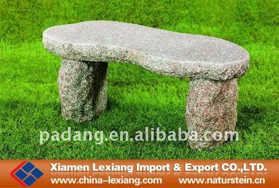 Oval polished stone bench