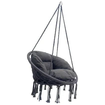 Modern Cozy Full Cushion Patio Macrame Swings - New Arrival for Balcony