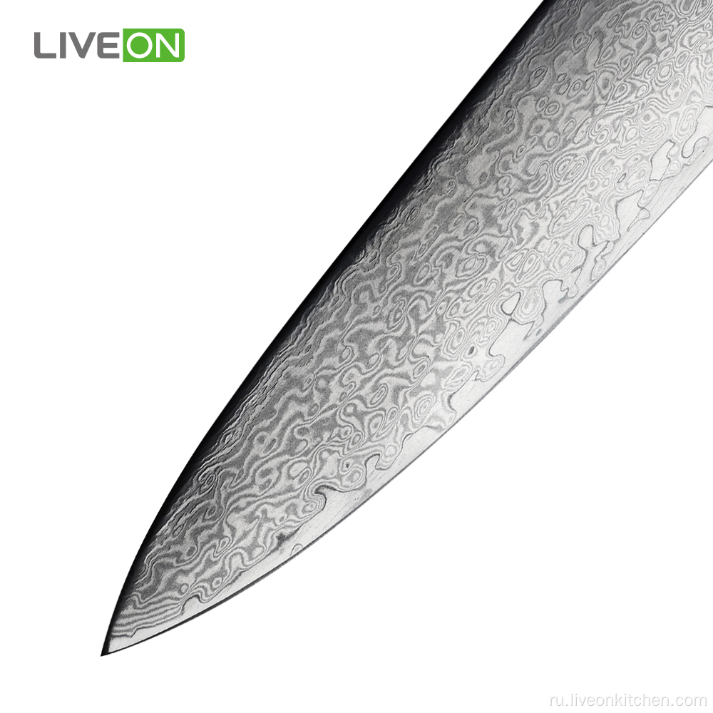 G10 Материал ручки 8-дюймовый дамасский нож шеф-повара