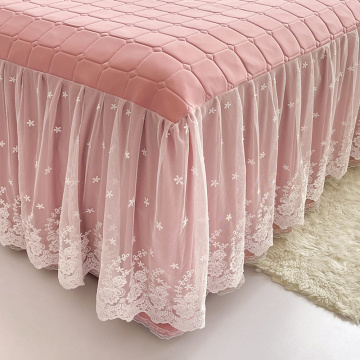 Lace Ruffled plain BedCover Fancy BedSheet Skirt factory