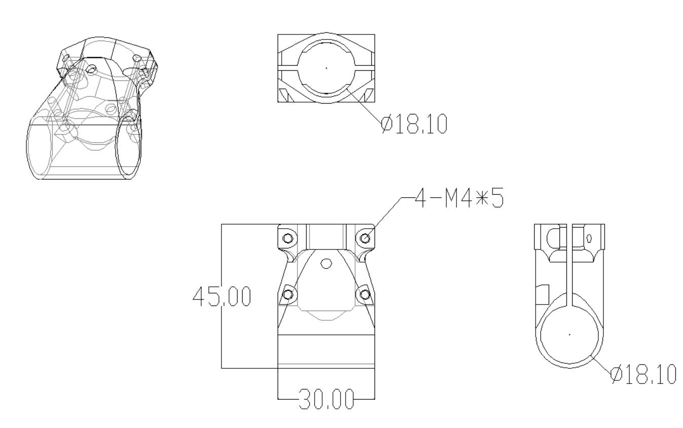 18mm-18mm Nylong Landing Gear Tee Fitting For Drone 