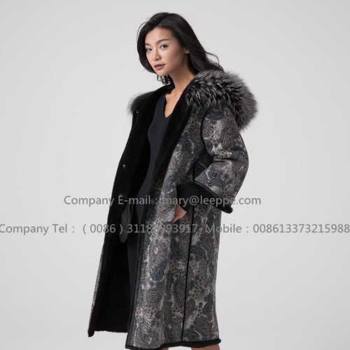 Mink Fur Overcoat For Lady Reversible