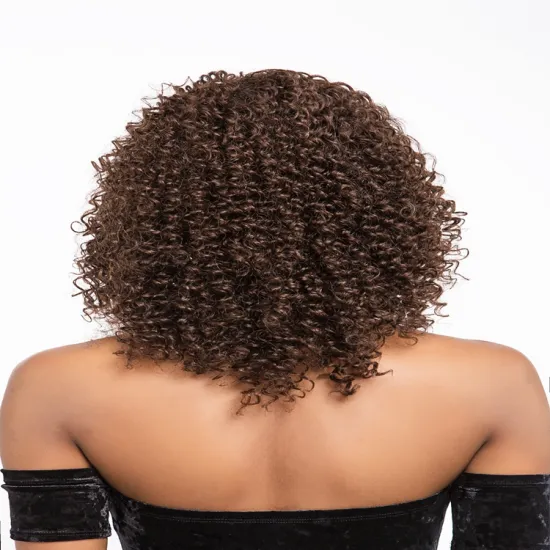 Factory Promotion 14" Kinky Curly Human Hair Lace Front Wig