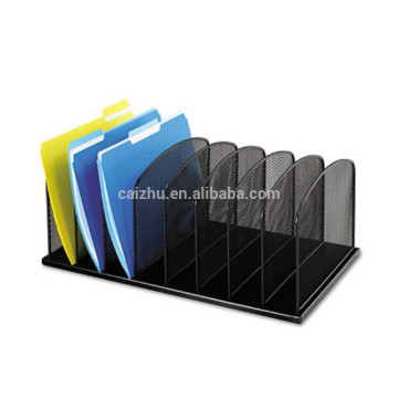 Black Steel Mesh Office Desk Organizer Folders, Desk File Paper Organizer
