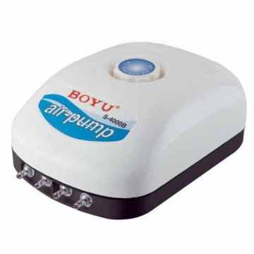 BOYU S-4000B/S-4000 4アウトレット水生エアポンプ：4x3.2L/min出力付き9W-高品質の水族館エアポンプ
