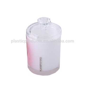 Chrismas white plastic toothpick holder with diamond