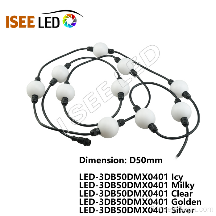DMX512 D50mm LED RGB -pallovalo