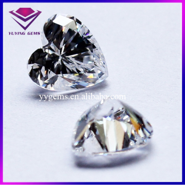High Quality Cubic Zirconia Wax Heart Brilliant Cut White CZ Gemstone