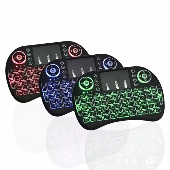 2021 Hot 3-Color Backlit i8 Mini Wireless Keyboard with Air Mouse and Touchpad for Laptop, TV, and Android TV Box