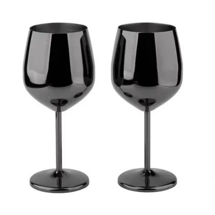 304 Stainless Steel Wine Glass Set with Long Handle - Durable White and Red Wine Glasses